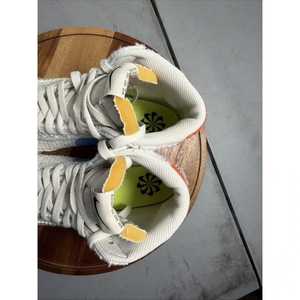 Nike Blazer Mid 77 Hemp Sail Blue Yellow Orange Womens Sneakers 8.5 DV2173-100